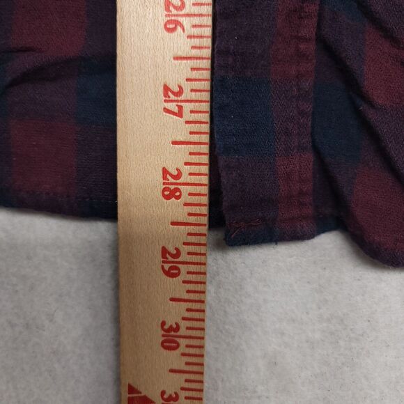 Amplify Buffalo Check Flannel Long Sleeve Shirt Mens Size Medium M Maroon Blue - Picture 7 of 10